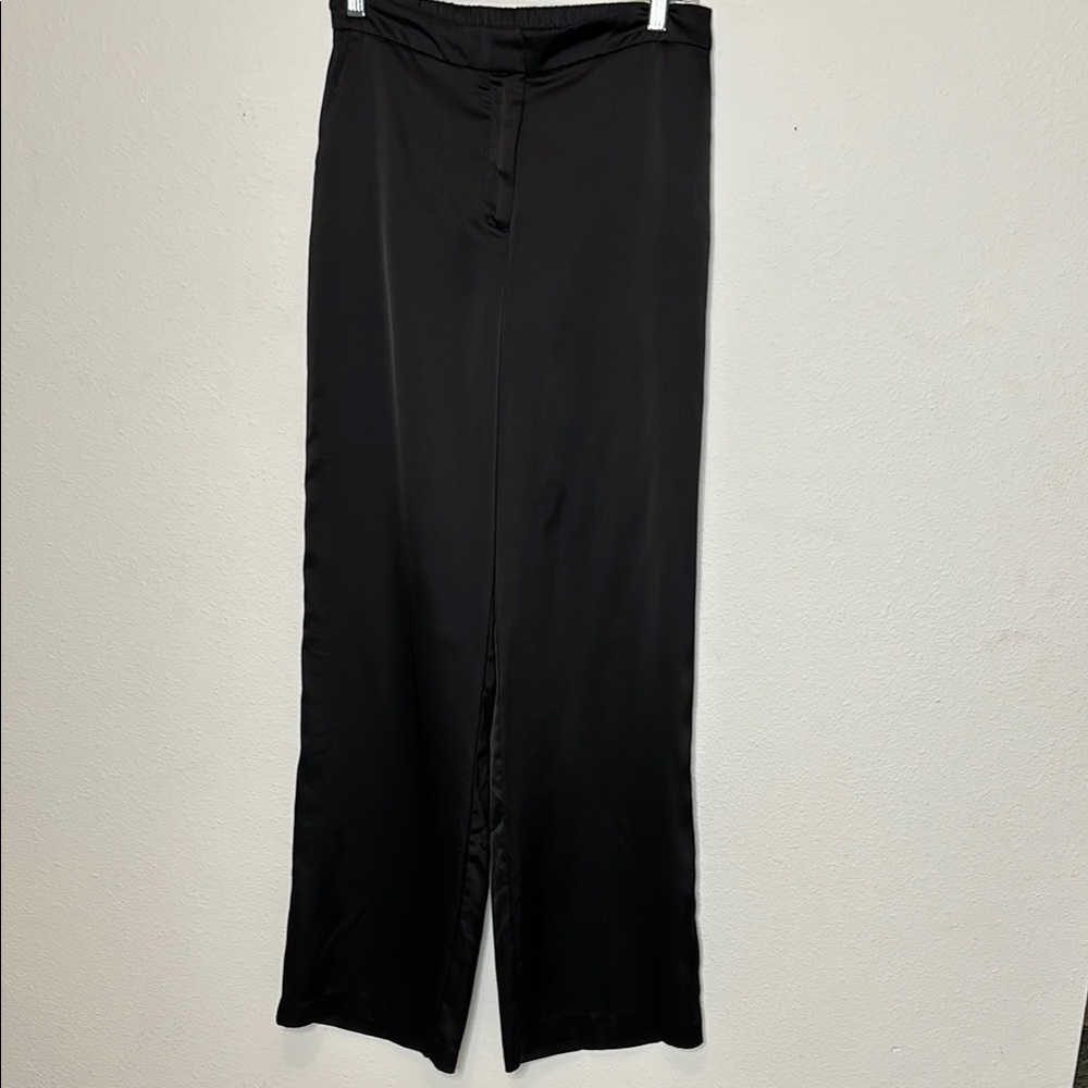 Rachel Zoe size 6 black satin dress pants
